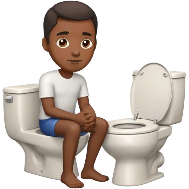 Black man inside toilet like skibidi toilet emoji