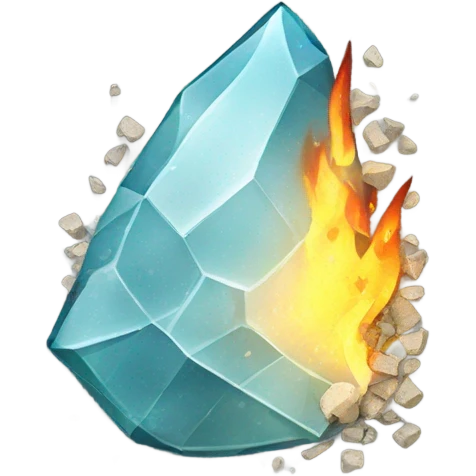 Crushed glass over fire emoji