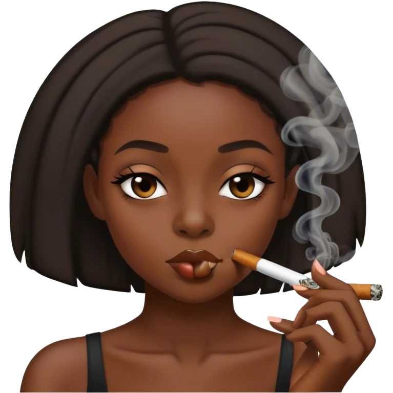 black girl smoking blunt emoji
