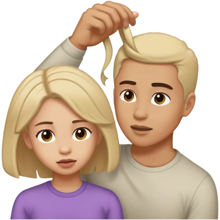 Guy pulling girls hair emoji