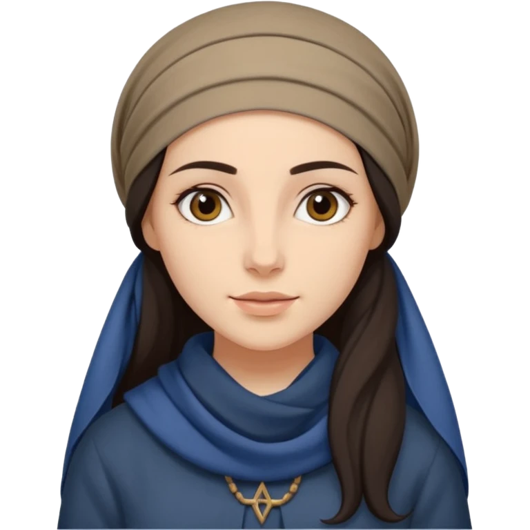 jewish women young ancient Judea, long hair modest head scarf loose emoji