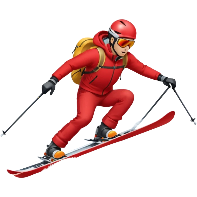 skier going down a snowy hill emoji