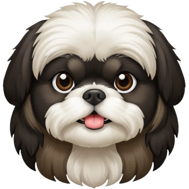 Black and white shih tzu emoji