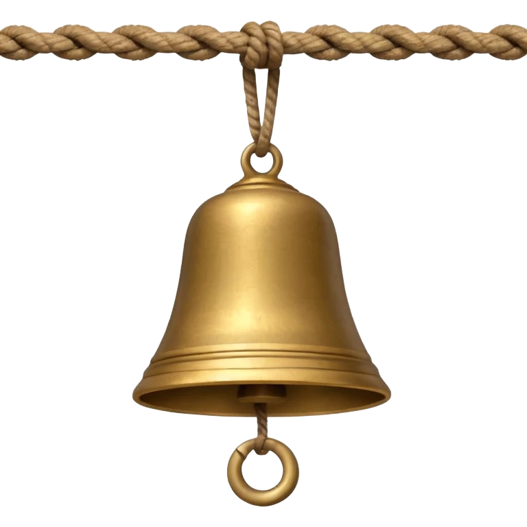 small temple bell hanging from rope emoji
