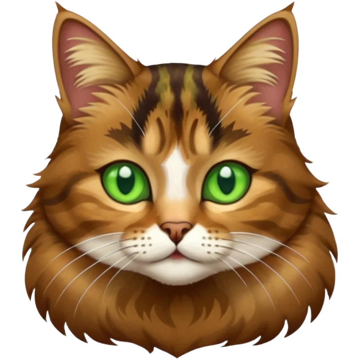 brown tabby cat with green eyes emoji