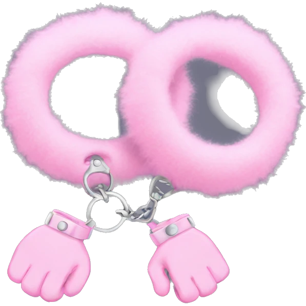2 Pink fluffy hand cuffs emoji