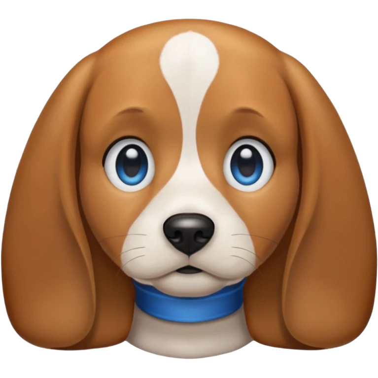 Beagle with light colored hair and blue eyes emoji