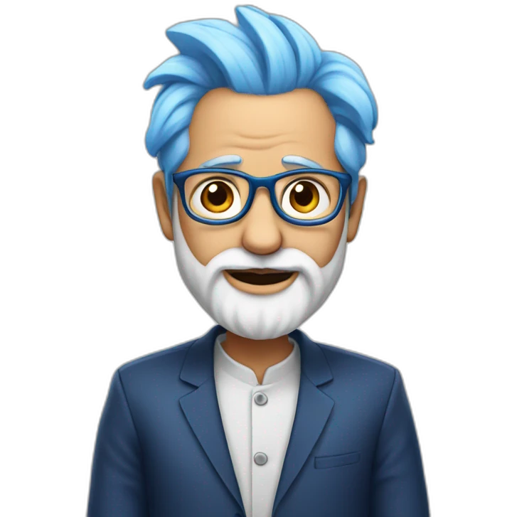 modi with blue hair emoji