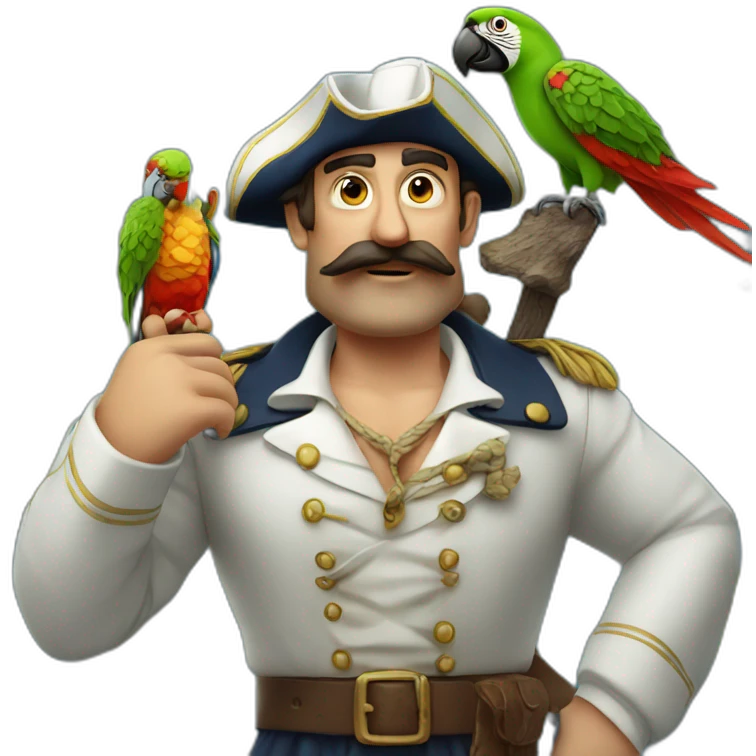 Tough salty sailor with cigar and parrot emoji