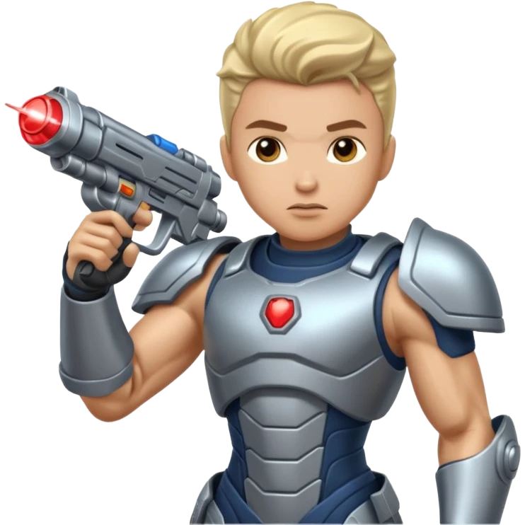space warrior with gun emoji