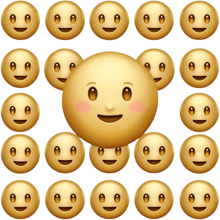 soft golden round, matte finish, warm gold emoji