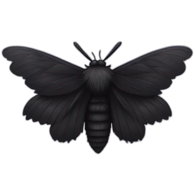 Black fluffy moth emoji