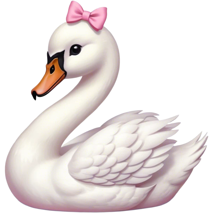 Swan and a pink bow emoji
