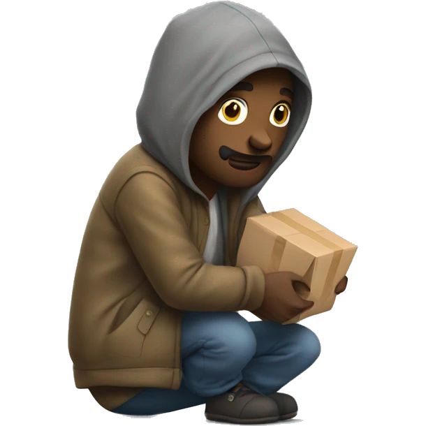 Homeless Person buying something emoji