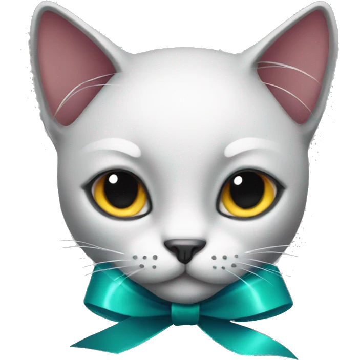 black cat with ribbon emoji