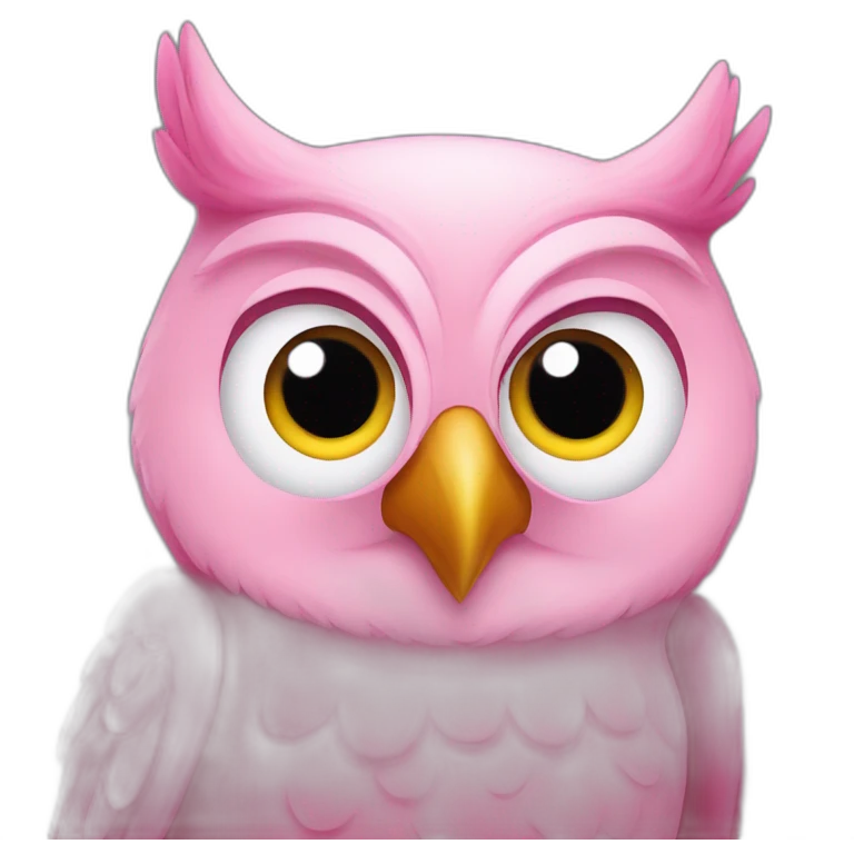 a winking pink owl emoji