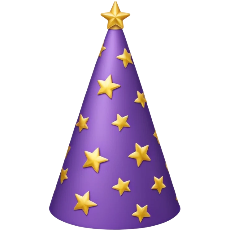 simple birthday hat, purple with gold stars emoji