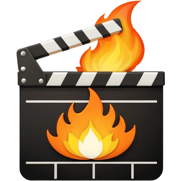 clapperboard with a flame inside emoji