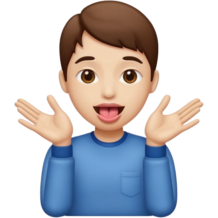 Tongue out with hands on the side emoji