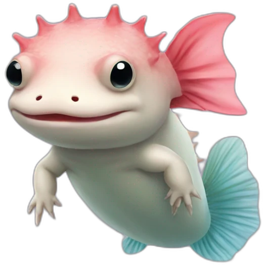 Un axolotl avec un sambreo emoji