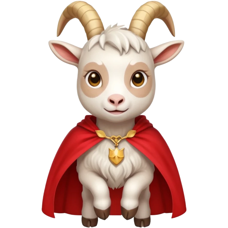 white female goat wearing a read cape emoji