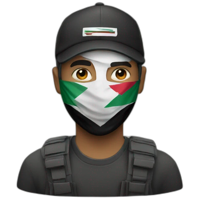 a men who wear palestine mask emoji