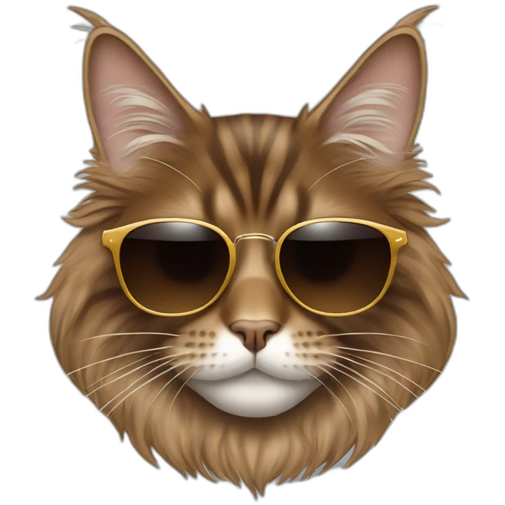 Brown maine coon with sunglasses emoji