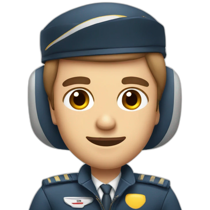 Piloto avión mano en la cara emoji