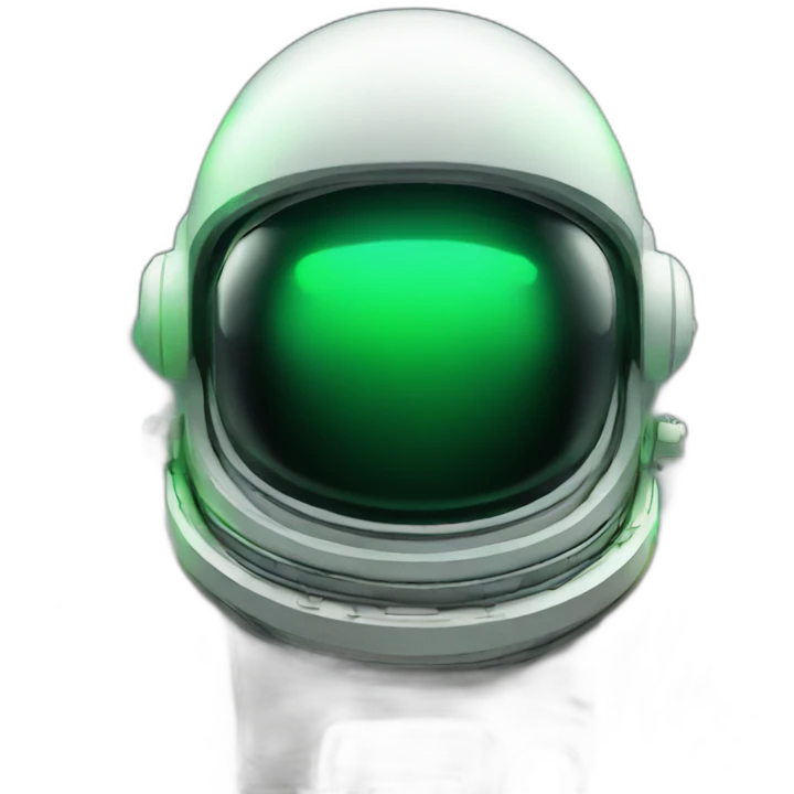 astronaut with helmet and no face with two green lights emoji