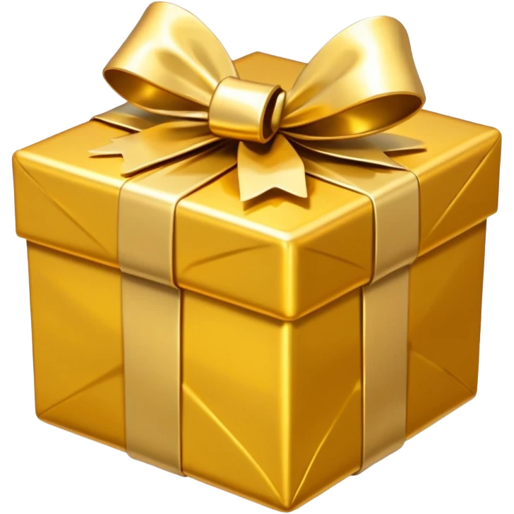 golden present with golden bow emoji