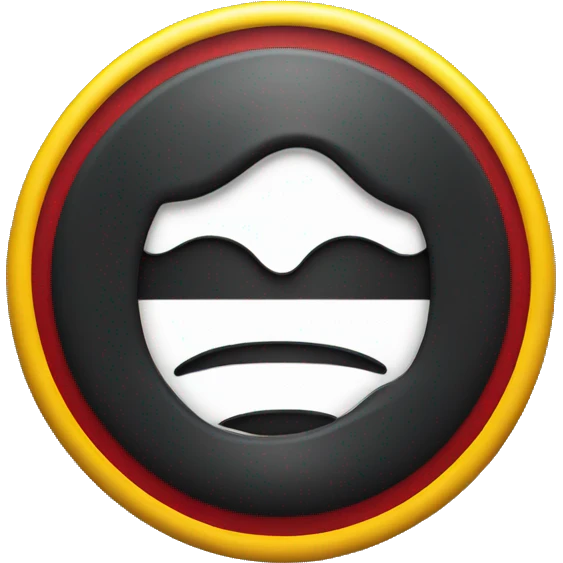 a wavy black and red rectangle with a yellow circle in the middle emoji