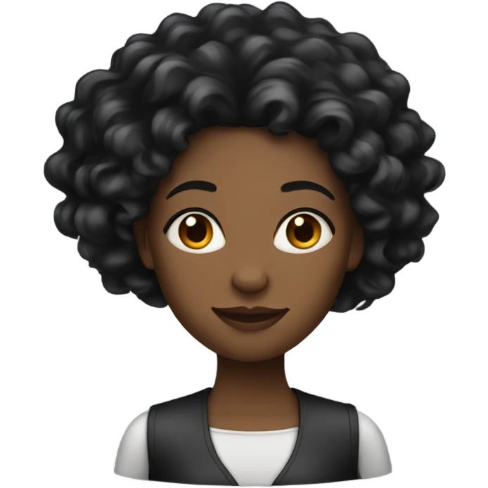 black woman with long silky wavy black hair emoji