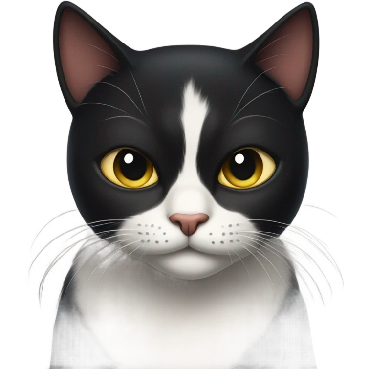 Black cat with mean face emoji