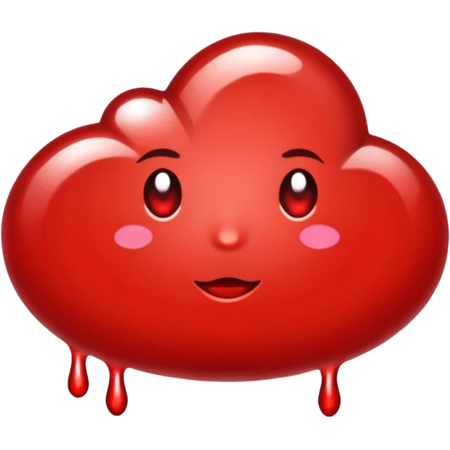 glitter red blood emoji