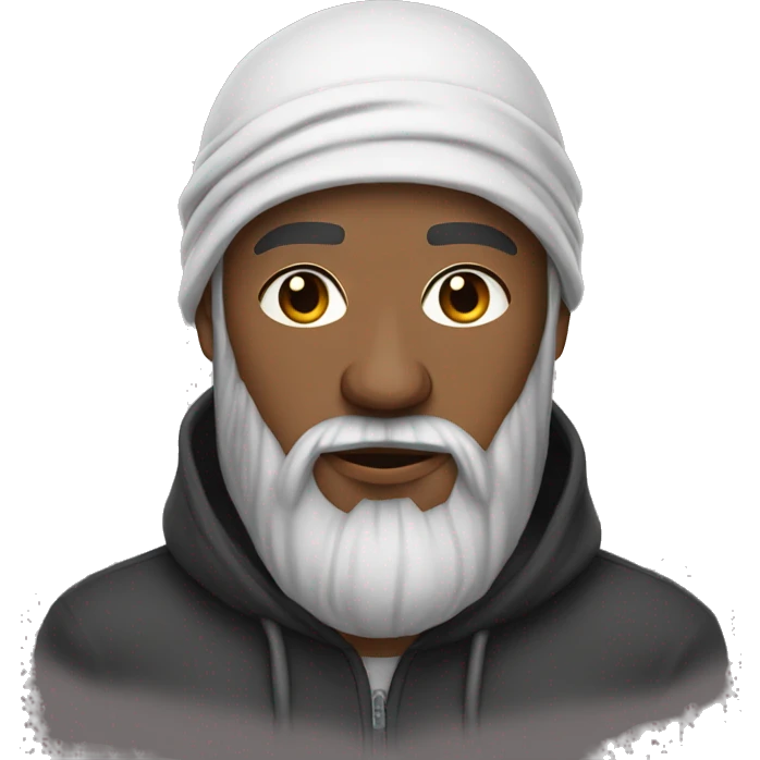 Bearded guy wearing durag and hoodie emoji