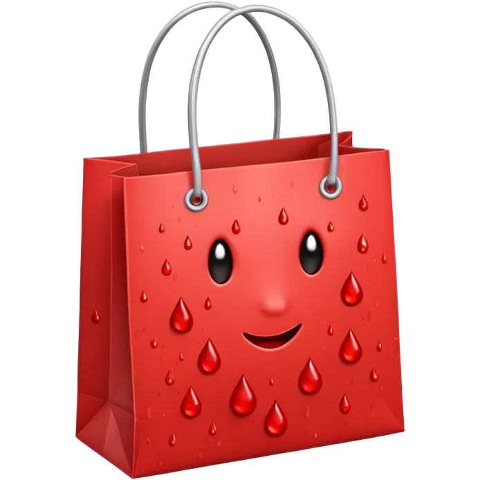 shopping bag with blood drops emoji
