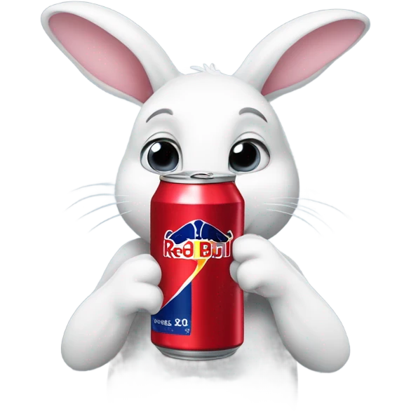 Bunny drinking redbull  emoji