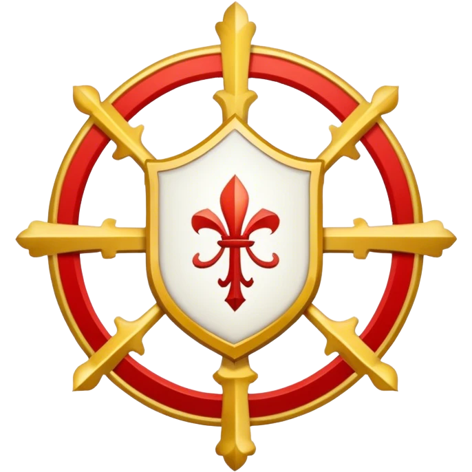 Pope's emblem with a touch of red emoji