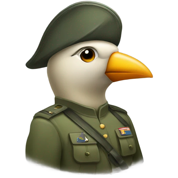 Bird in military  emoji