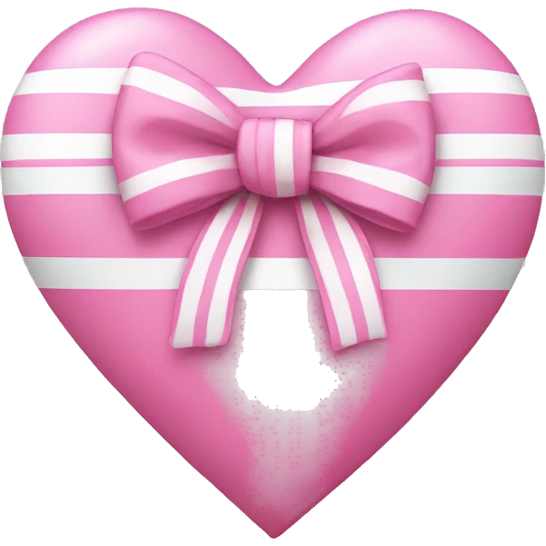 Pink heart with a bow and white strips emoji