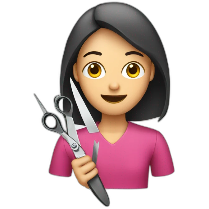 Person cutting a pair of scissors emoji