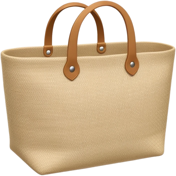 cartoon market bag, do not add stripes and make it empty. Do not add face. Top view emoji