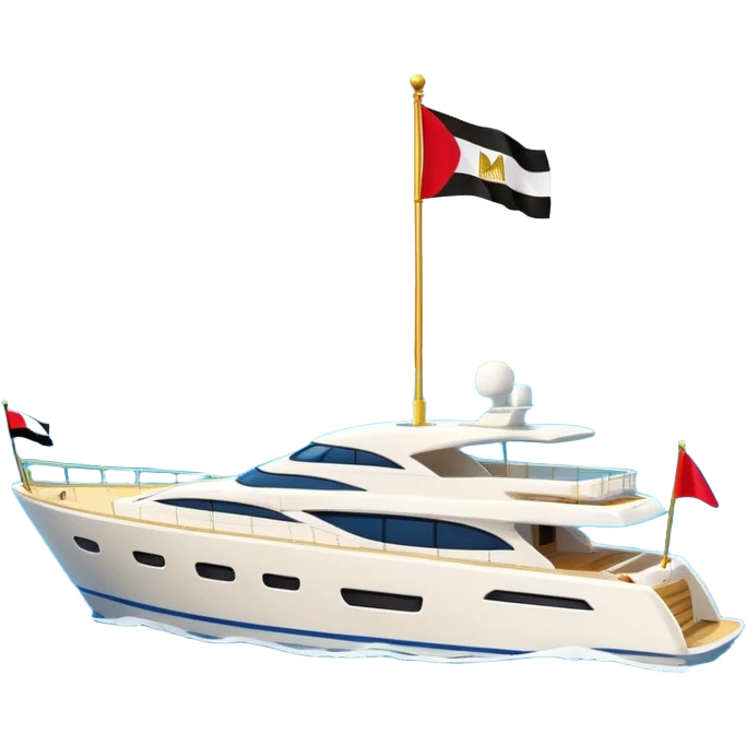 yacht with tiny Egyptian flag emoji