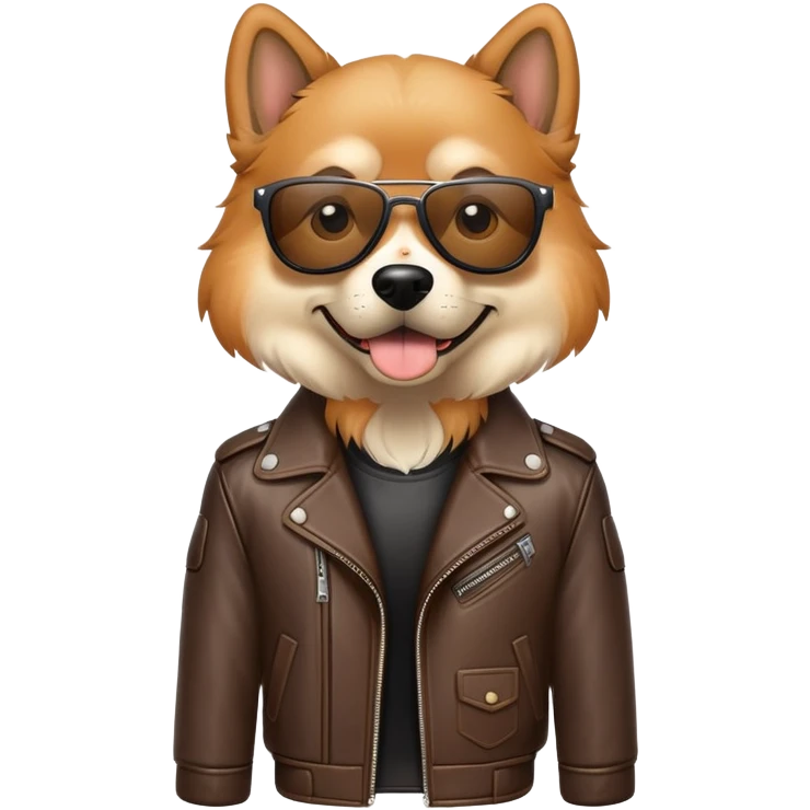 cool dog wearing leather jacket emoji