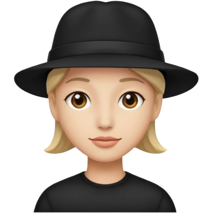 black hat wearing  emoji
