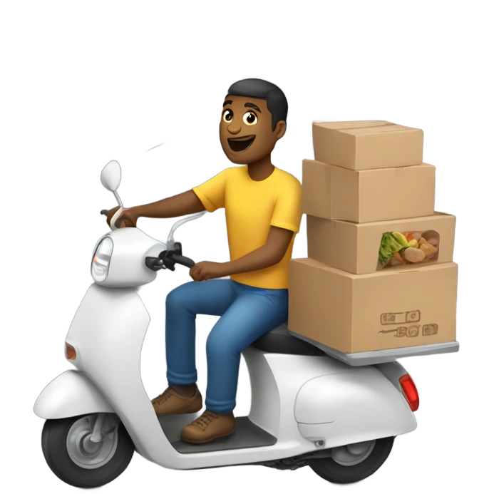 Gay man on scooter delivering food emoji