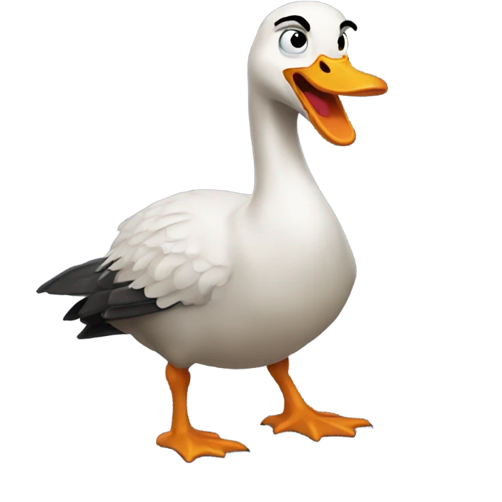 Enraged angry goose wearing a gaucho outfit emoji