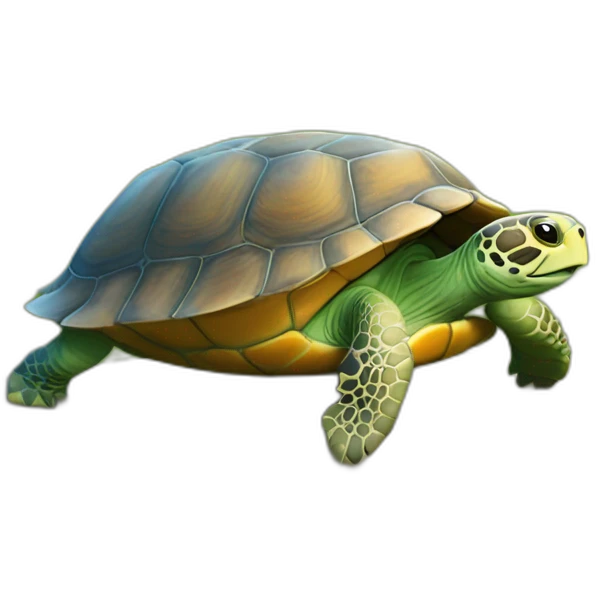 Chat sur une tortue emoji