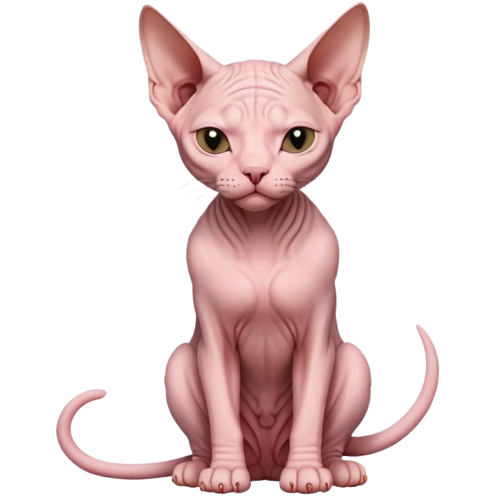 sphynx cat full body sitting with eyes closed emoji