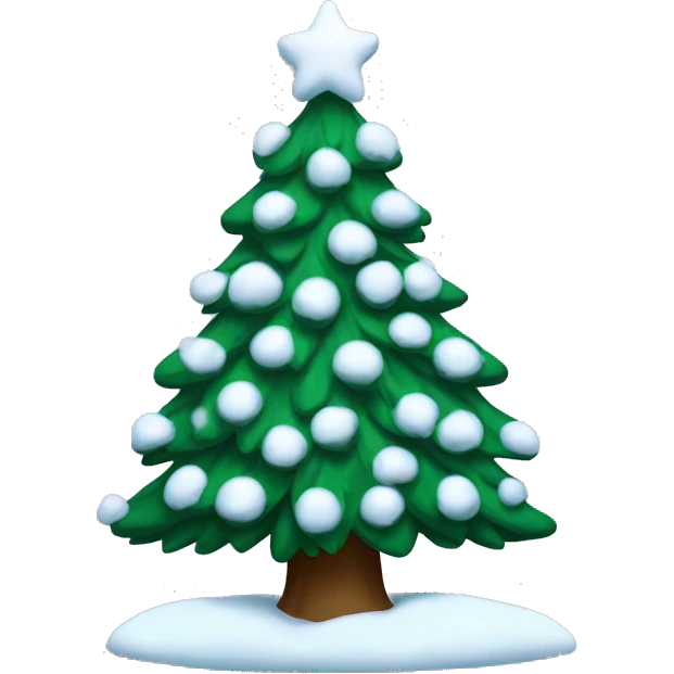 Christmas tree with snow on it emoji